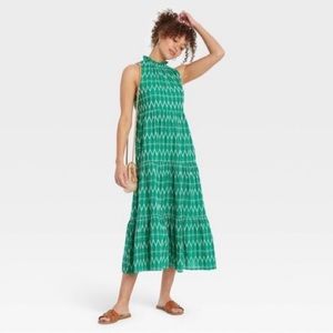 Green Embroidered Maxi Dress